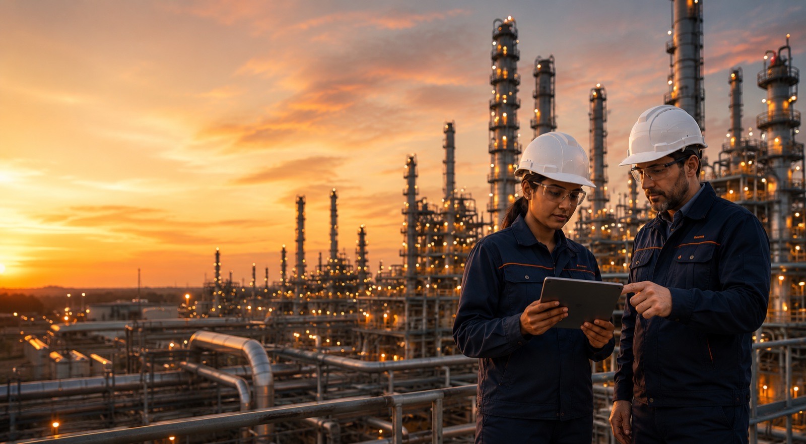 Integrity engineers at a refinery
